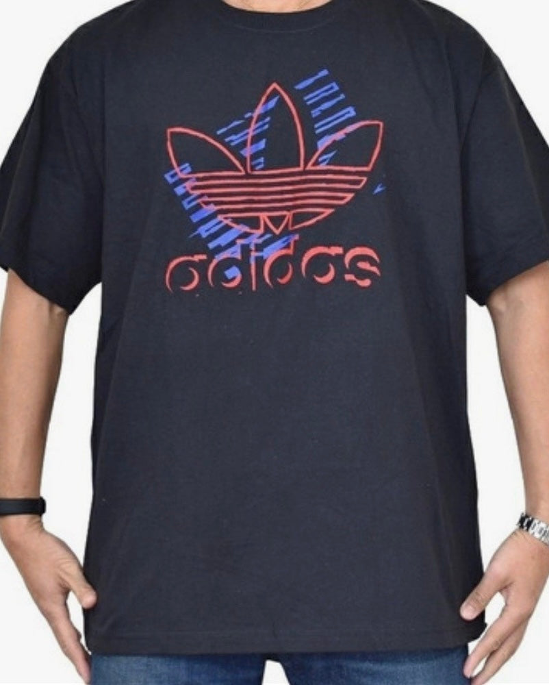 Playera Adidas Originals Logo Trifolio Distorsionado- Negro