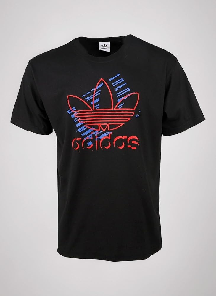 Playera Adidas Originals Logo Trifolio Distorsionado- Negro