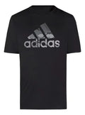 Playera Adidas Negra con Logo Camuflaje Gris