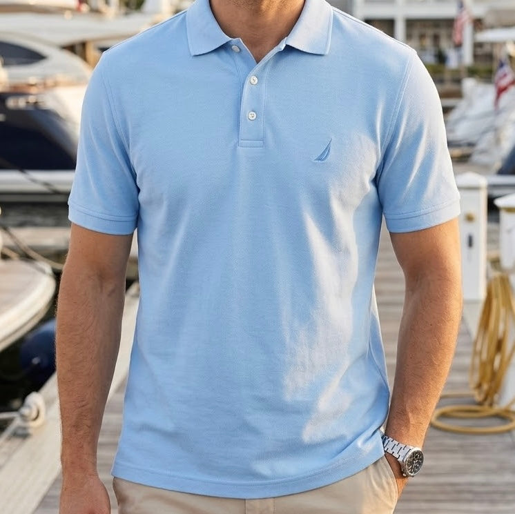 Camisa Tipo Polo Nautica Clásica - Azul Cielo