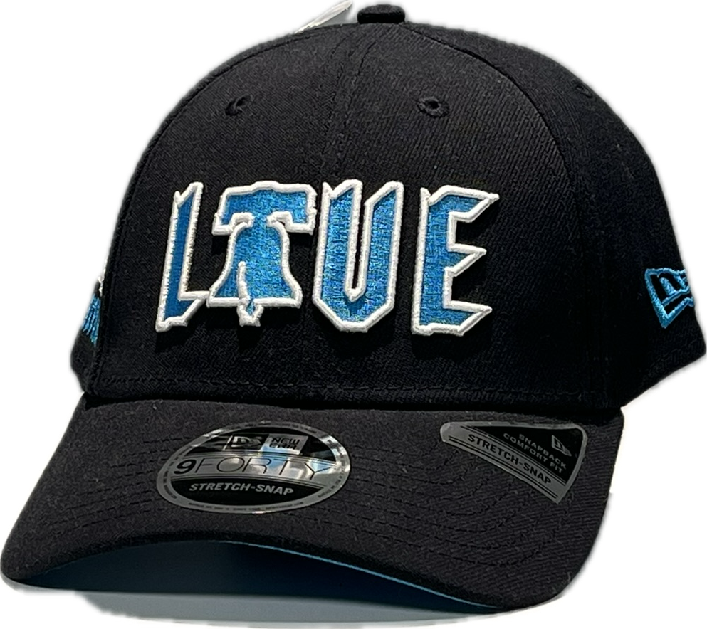 Gorra New Era 9FORTY Stretch-Snap Philadelphia LOVE - Negro y Azul