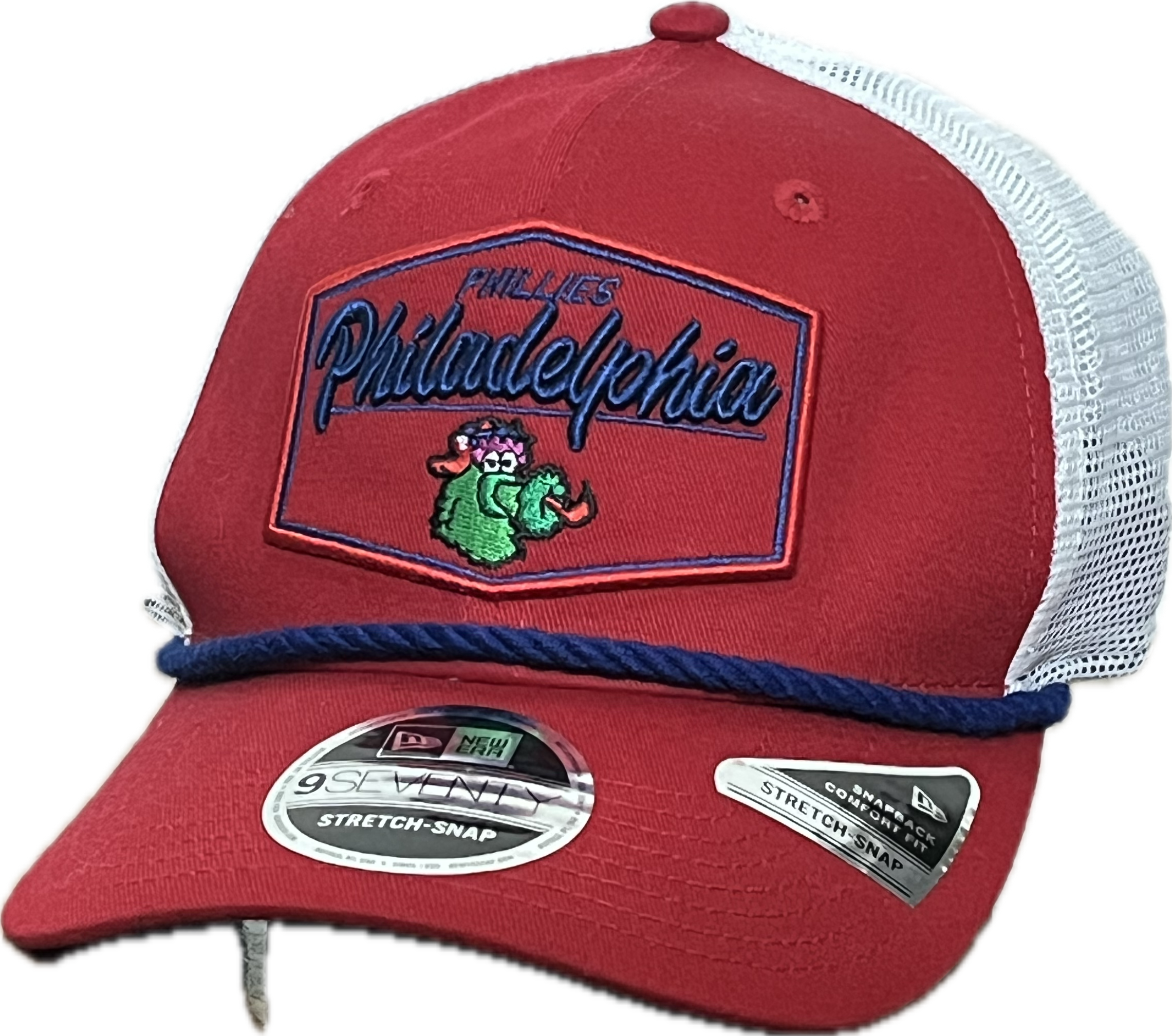 Gorra New Era 9SEVENTY Trucker Philadelphia Phillies - Rojo y Malla Blanca