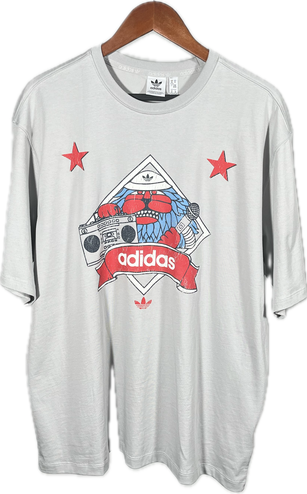 Playera Adidas Originals Retro Hip-Hop - Gris Claro