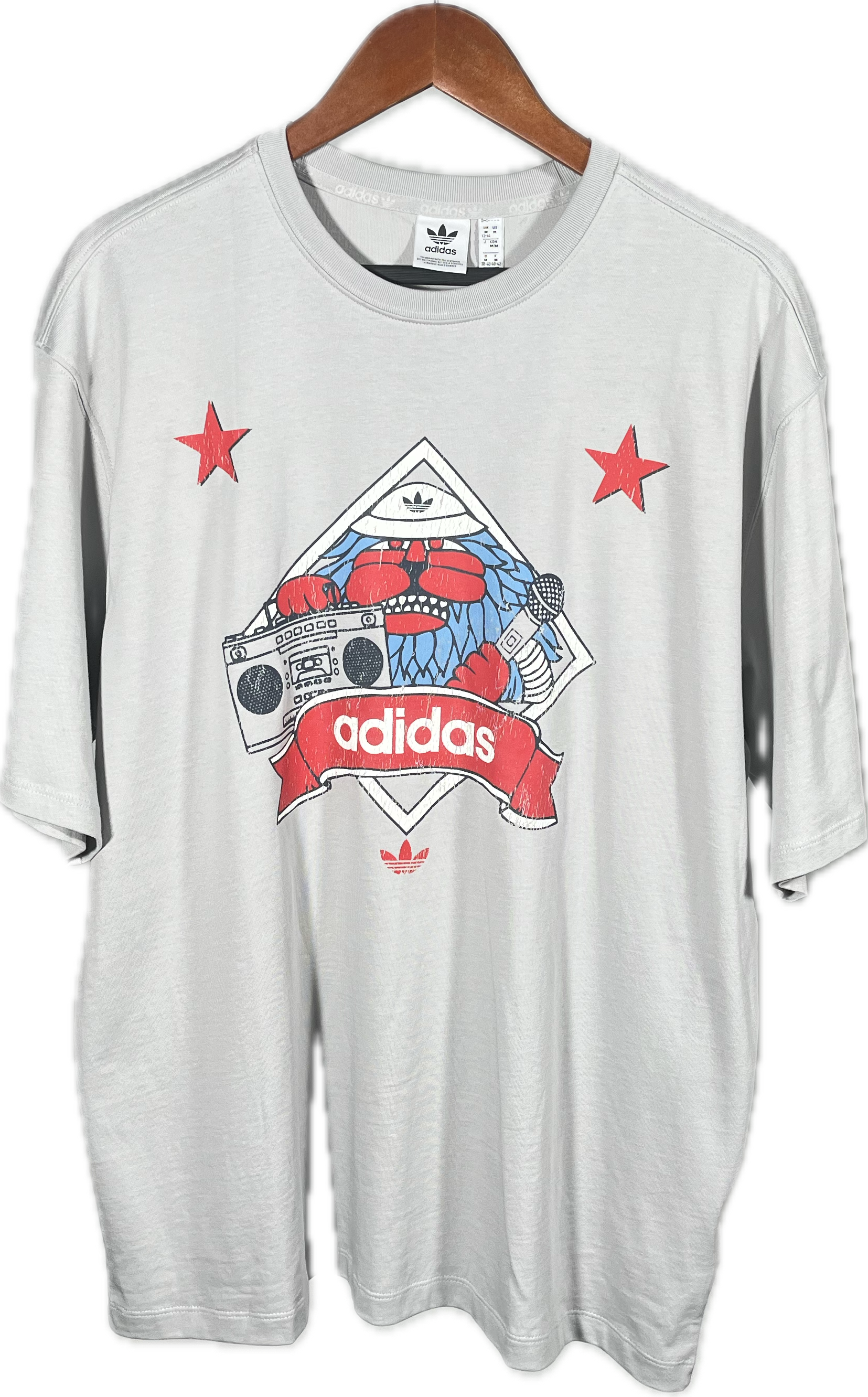 Playera Adidas Originals Retro Hip-Hop - Gris Claro