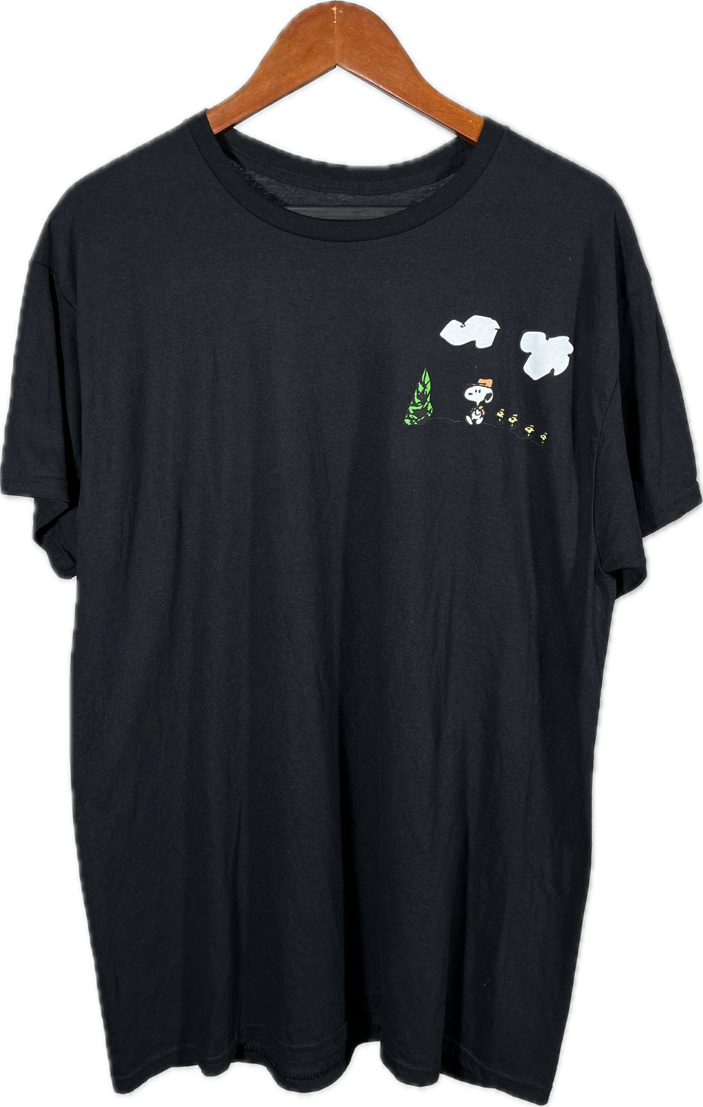 Playera Snoopy & Woodstock Detalle Pecho - Negro Clásico