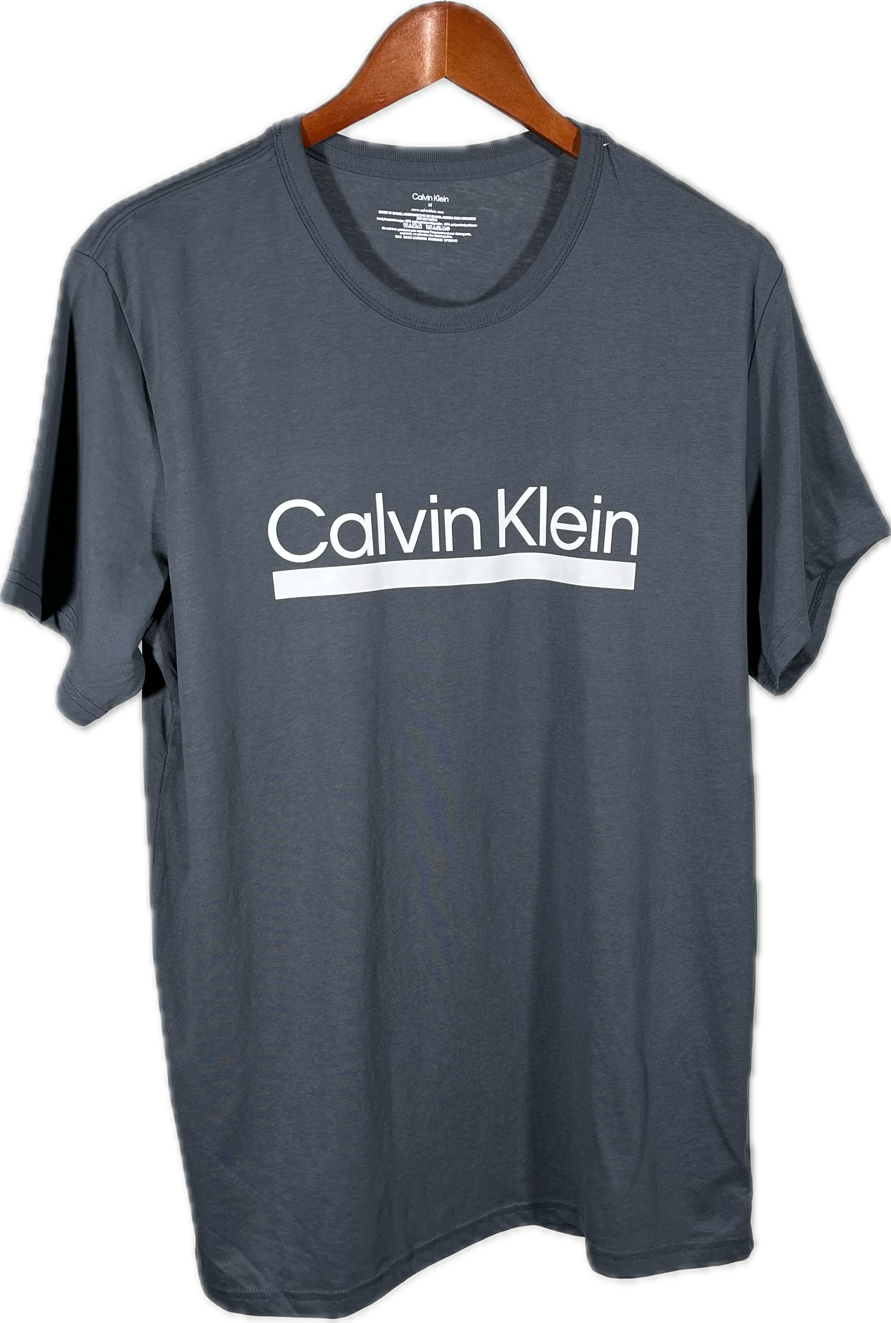 Playera Calvin Klein Gris Oscuro con Logo Clásico