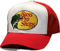 Gorra Bass Pro Shops Trucker Bicolor - Blanco y Rojo