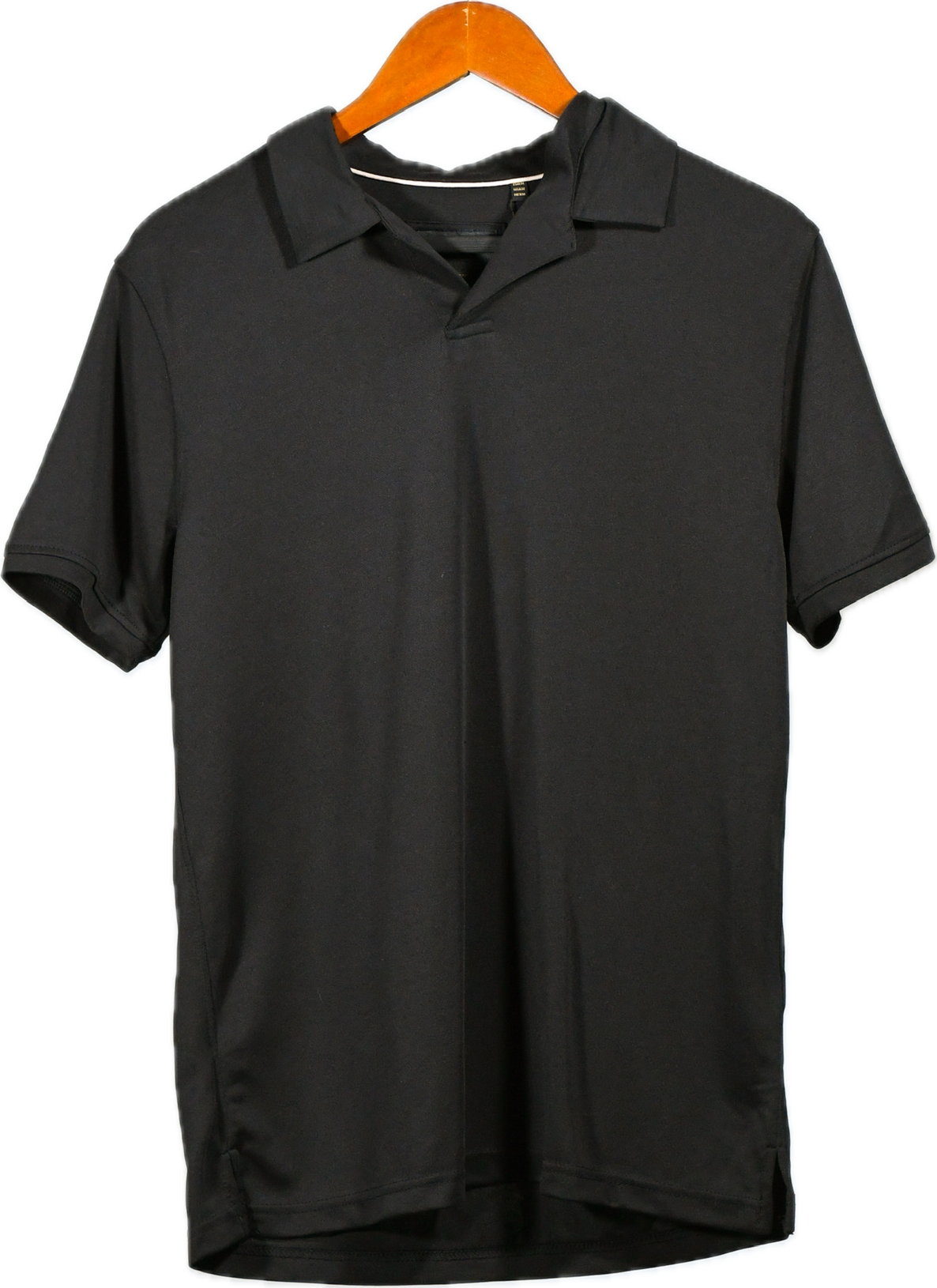 Camisa Tipo Polo Básica Minimalista - Negro Sólido