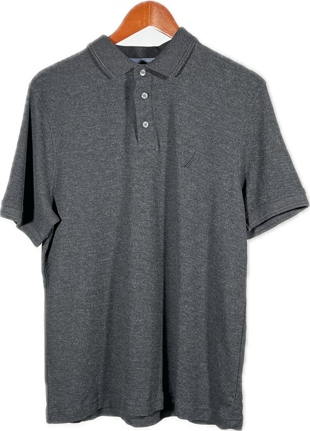 Camisa Tipo Polo Nautica Clásica - Gris Oscuro Jaspeado