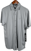 Camisa de Botones Karl Lagerfeld Manga Corta - Gris Claro