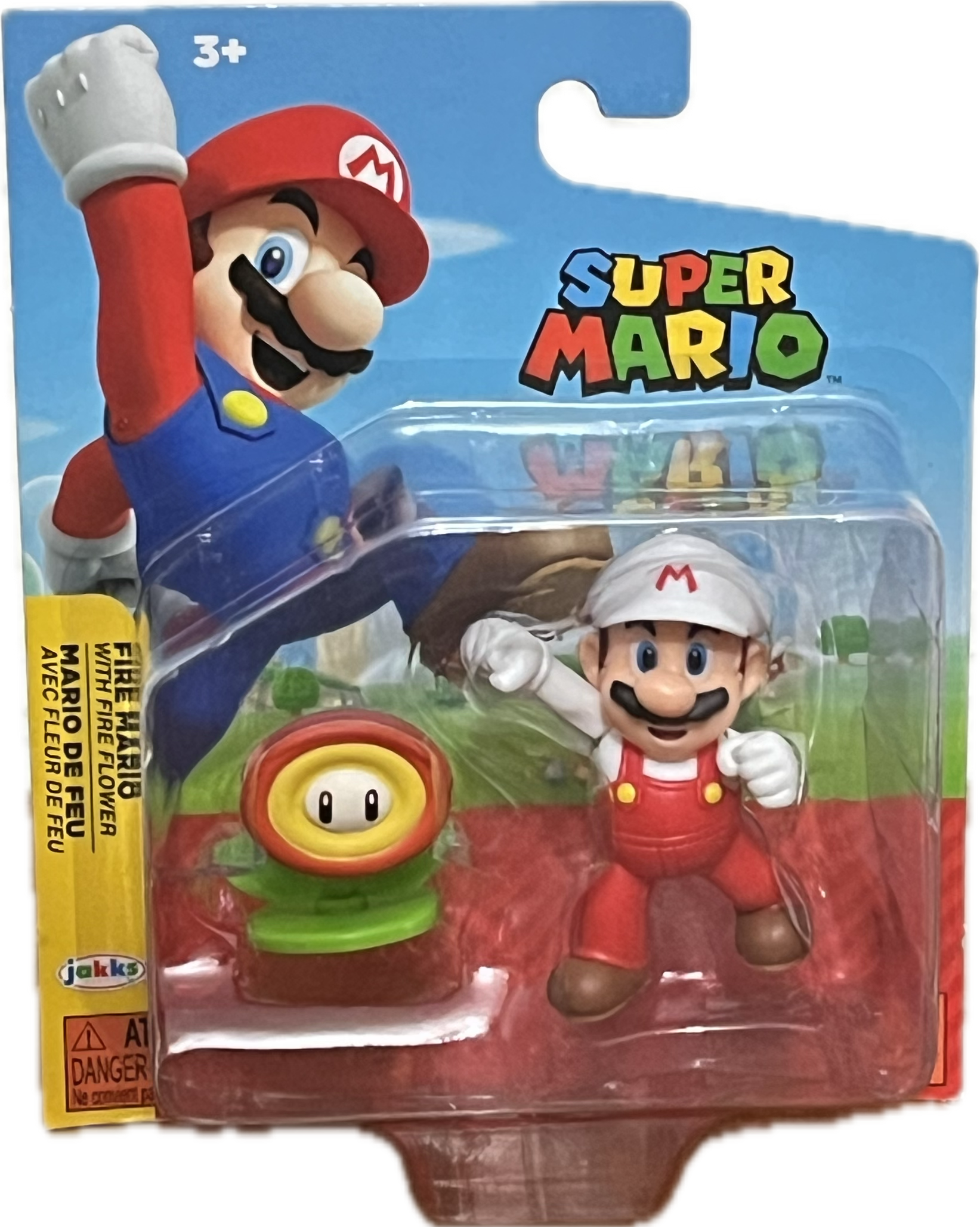 Figura de Acción Super Mario: Fire Mario con Flor de Fuego
