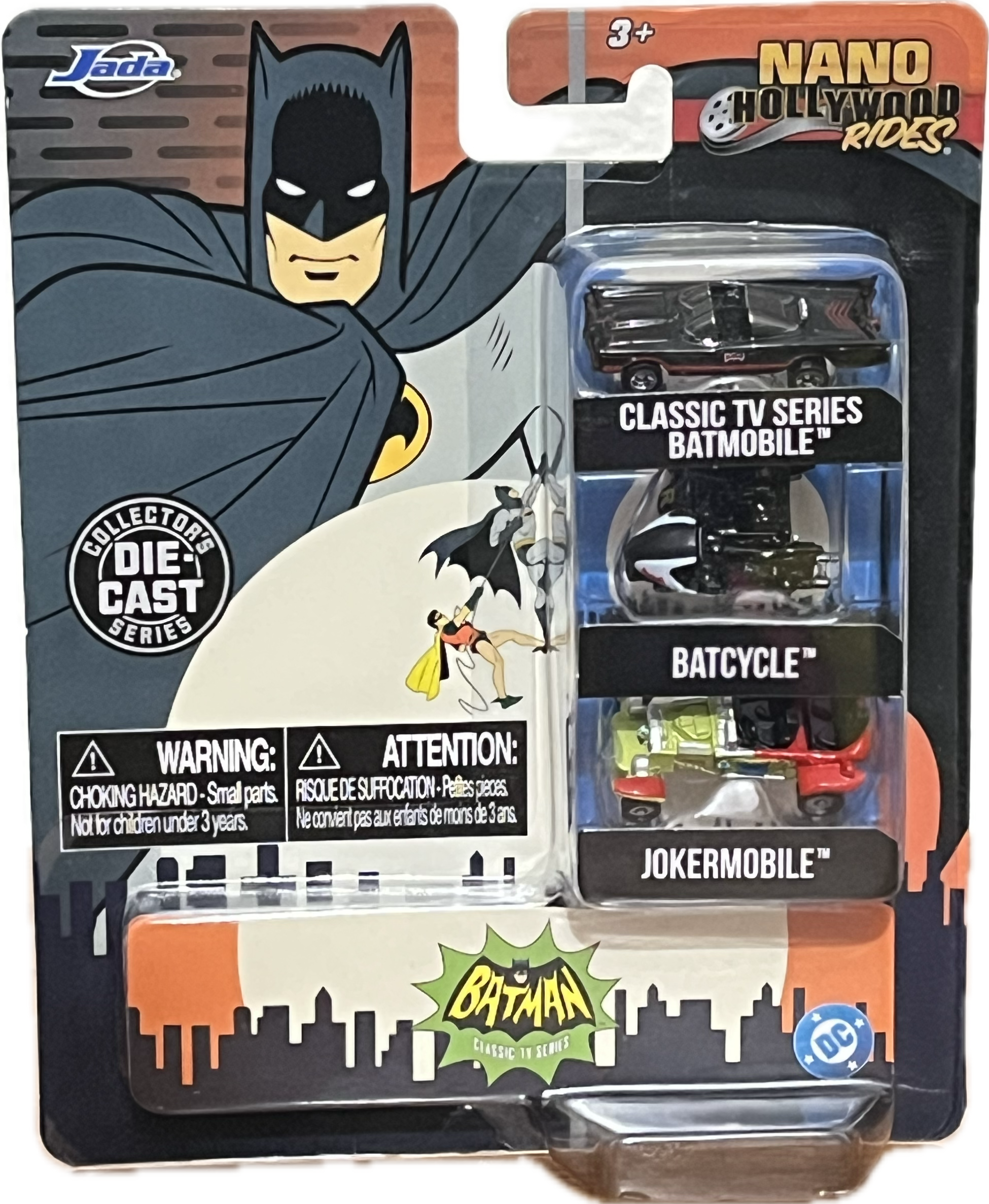 Set de Vehículos Metálicos Batman Classic TV Series: 3 Pack