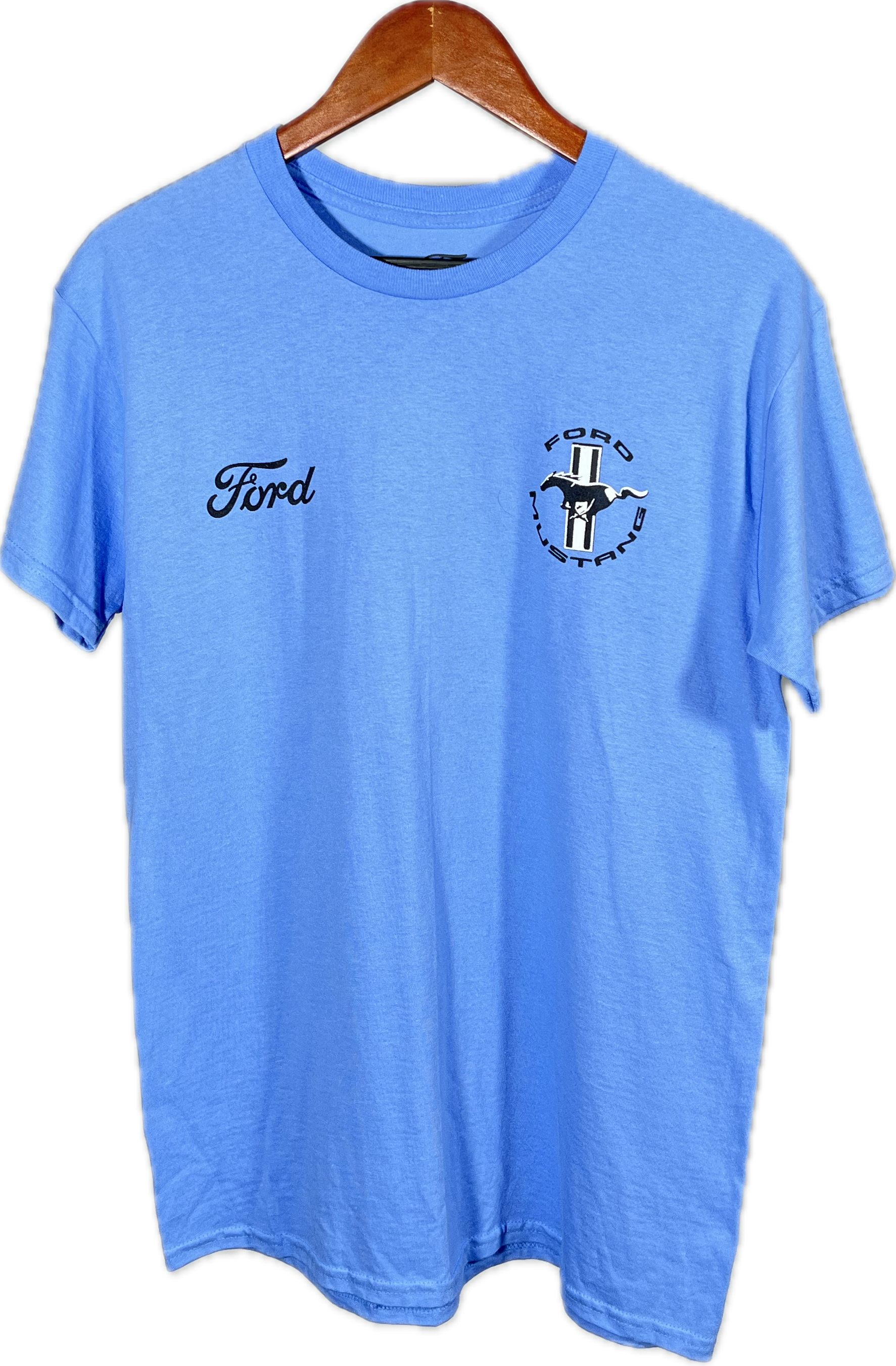 Playera Vintage Ford Mustang - Azul Celeste