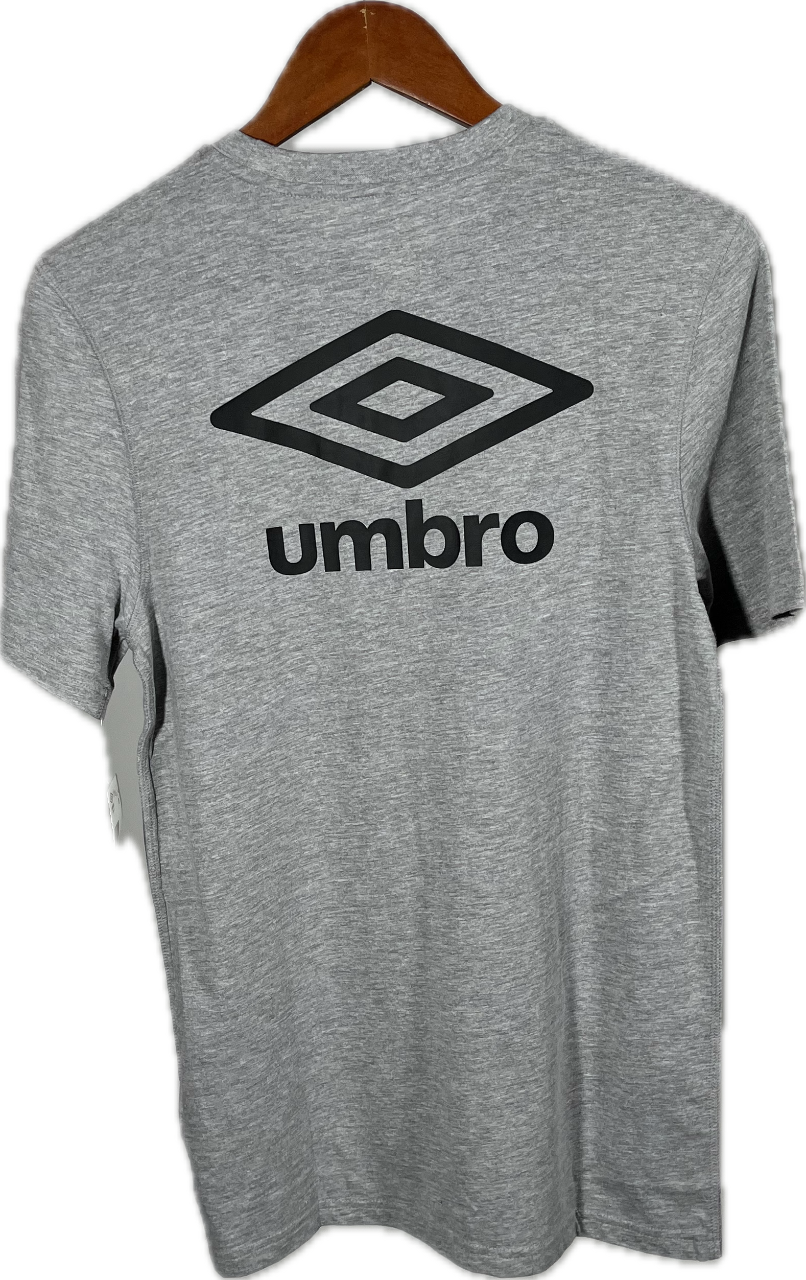 Playera Umbro Hombre Gris Jaspeado - Logo Espalda