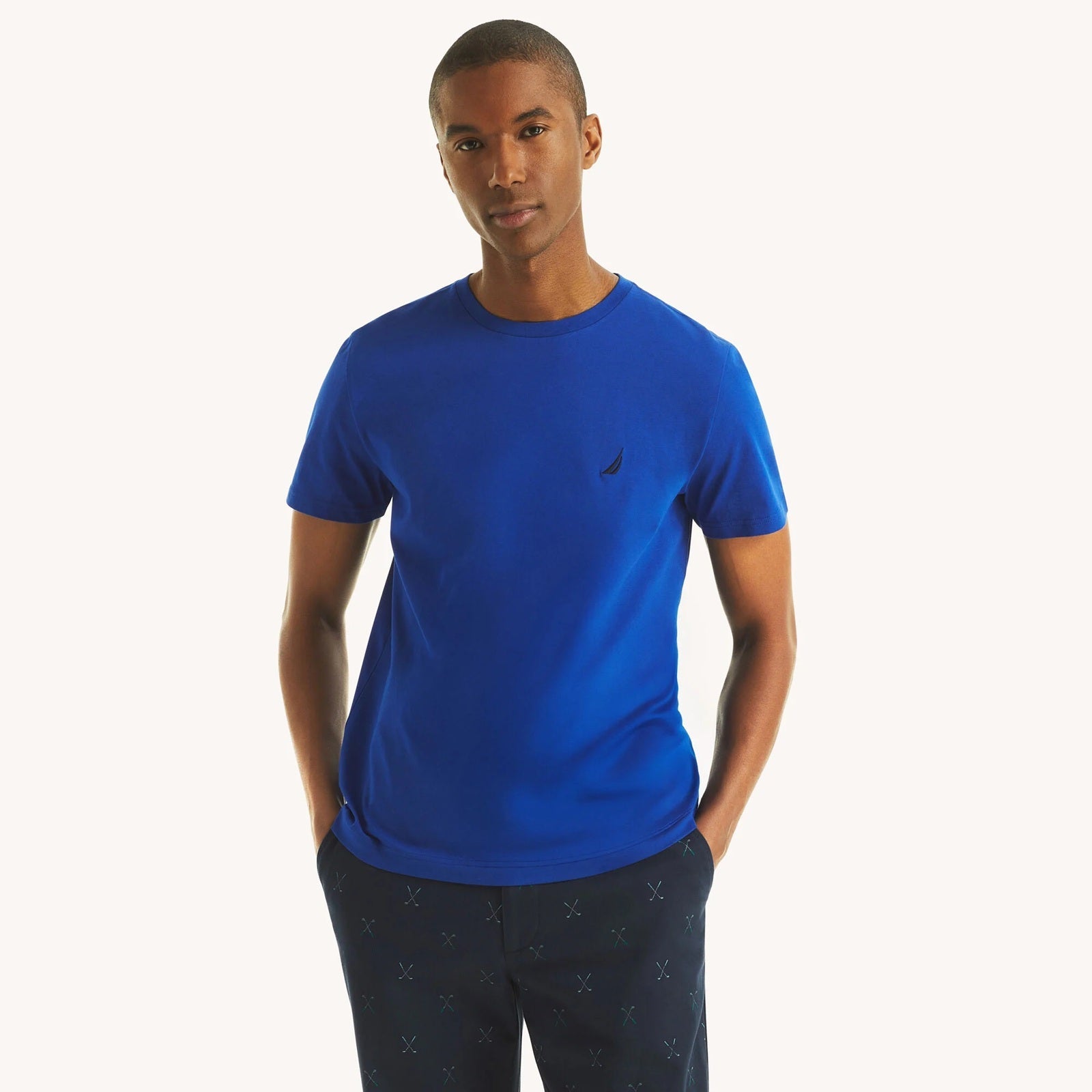 Playera Nautica Hombre Cuello Redondo - Azul Clásico